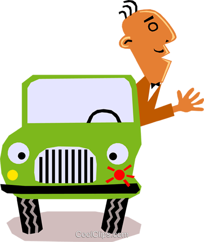 Picasso Man In Car Royalty Free Vector Clip Art Illustration - Lease (404x480), Png Download