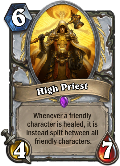 High Priest Whenever A Friendly Character Is Healed, - Fan Hearthstone Cards (400x543), Png Download
