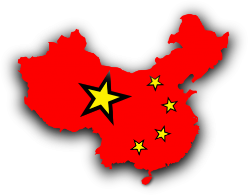 China,china - China With Chinese Flag (500x398), Png Download
