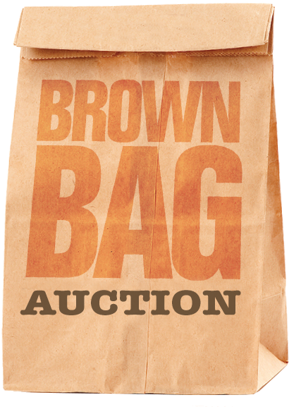 Thursday - Brown Bag Auction (421x576), Png Download