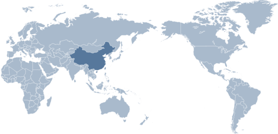 China - World Map Asia Centered (570x274), Png Download