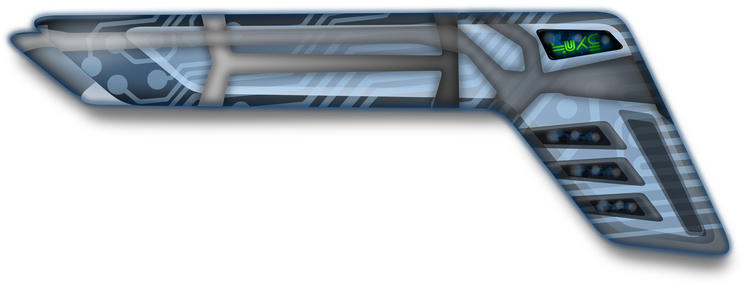 This Free Icons Png Design Of Futuristic Gun (2400x929), Png Download