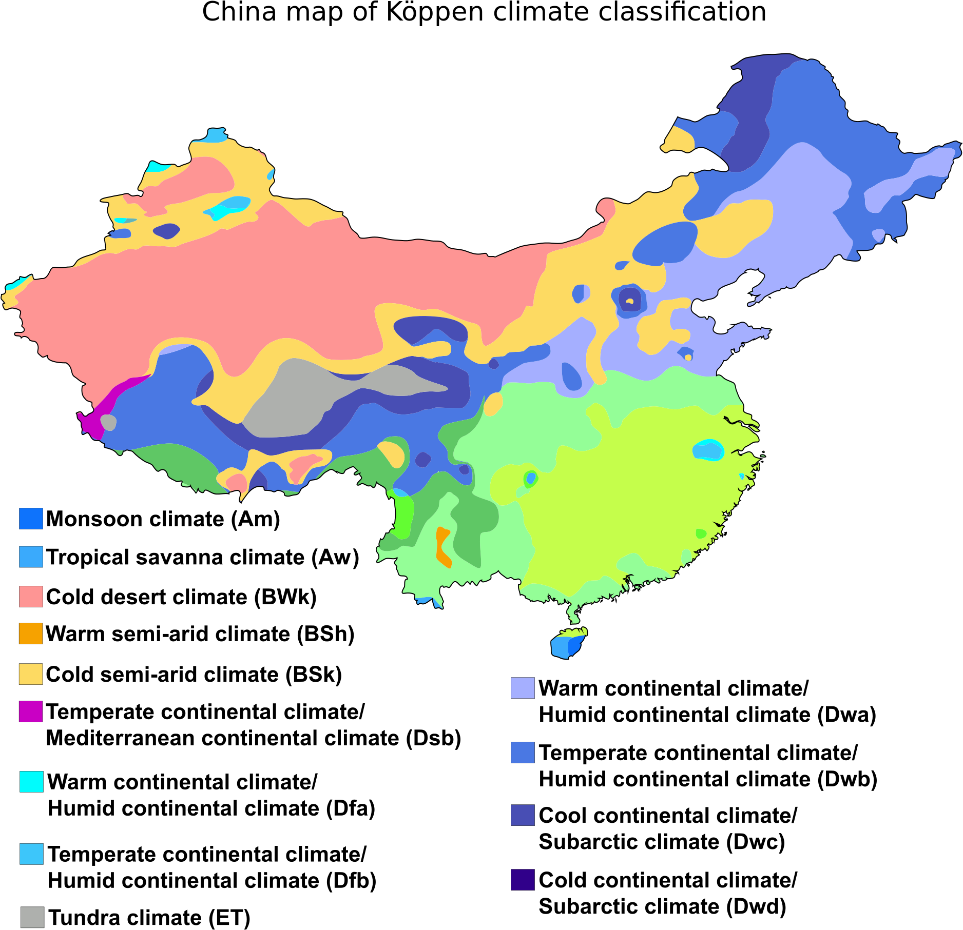 World Map China Köppen Climate Classification Map Of - North Asia Map Of Koppen Climate Classification (1900x1900), Png Download