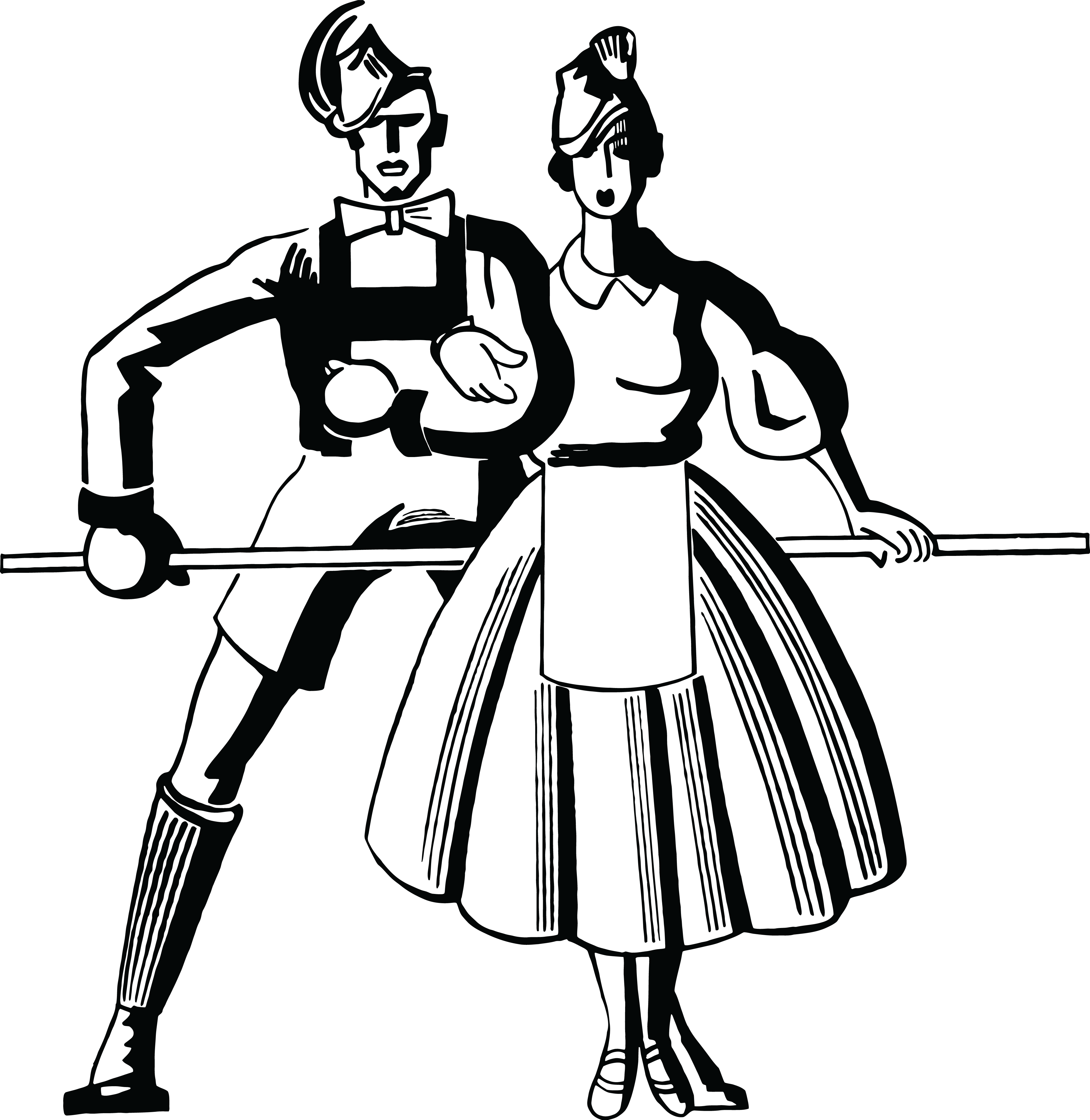 Free Clipart Of A Retro Black And White Couple Dancing - Gallery Direct Autumn Crocus On Paper, Wood (4000x4112), Png Download