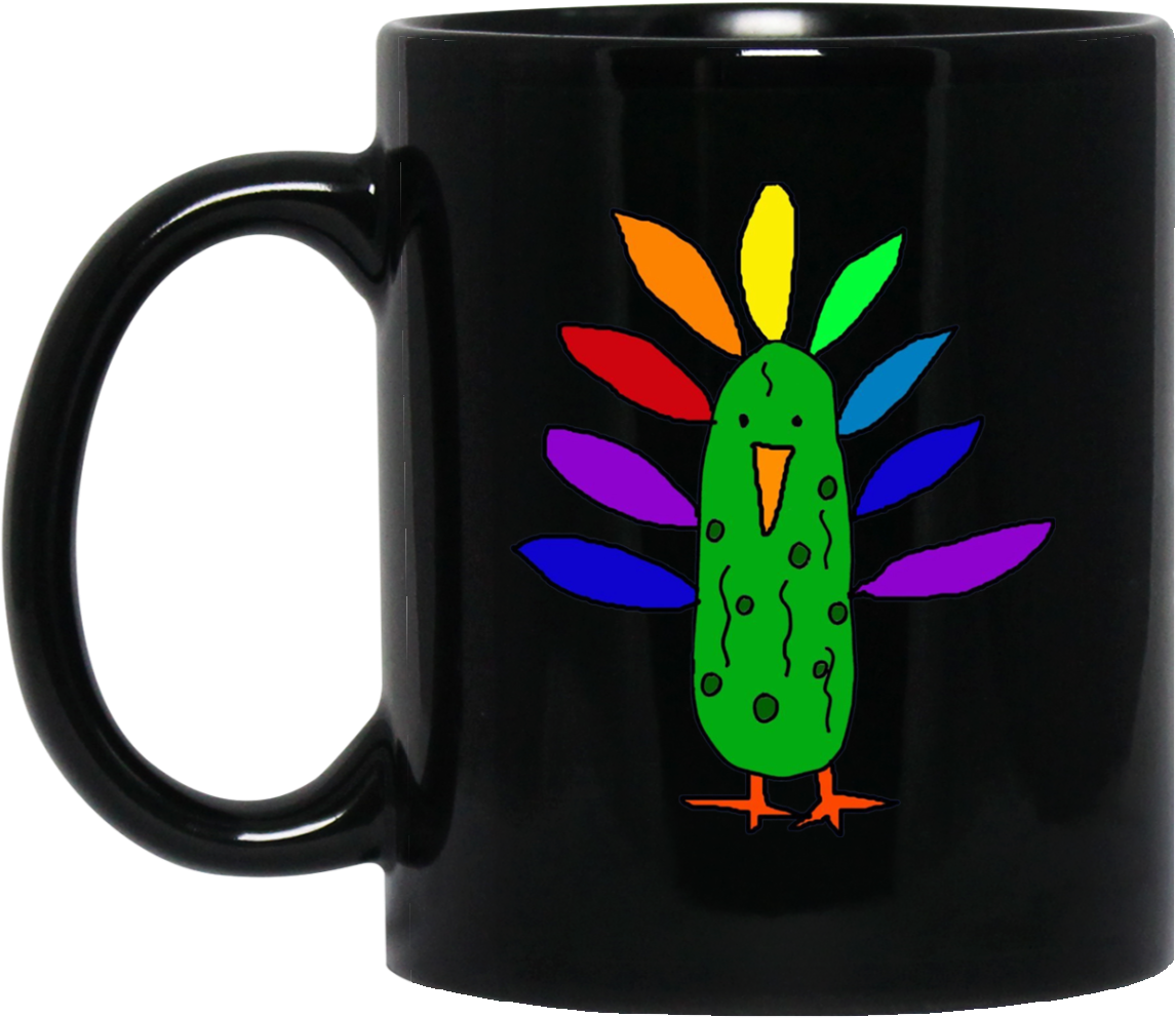 Smileteeshol Funny Pickle Turkey Cartoon 11 Oz - Mug (1155x1155), Png Download