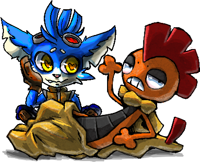Rumble And Scrafty - Portable Network Graphics (450x350), Png Download