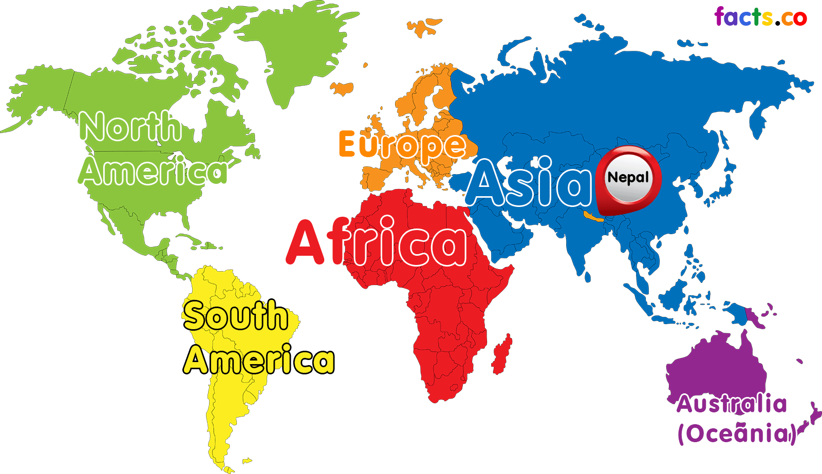 Nepal Is In Between India And China - Usa In The World (1600x923), Png Download