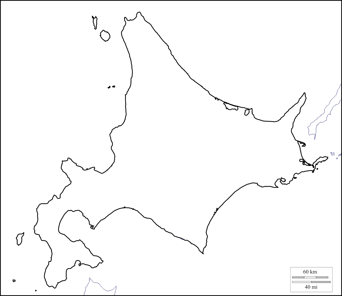Hok Bl - Hokkaido Map Outline (1122x972), Png Download