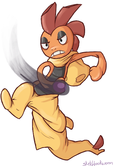 Scrafty - Cartoon (424x570), Png Download