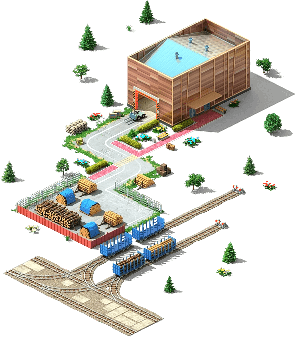 Wood Processing Plant Initial - Industry (589x672), Png Download