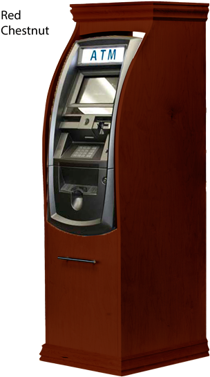 2500 Custom Wood Cabinet - Automated Teller Machine (385x563), Png Download