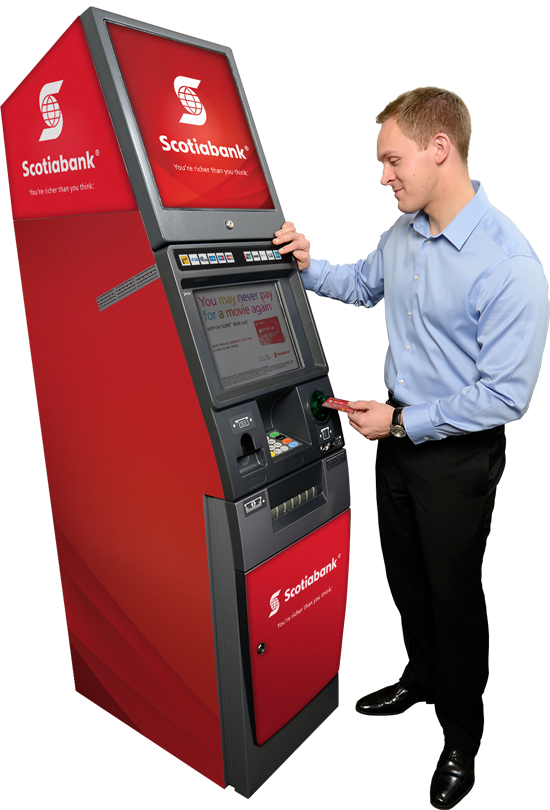 Customer Using An Atm Image - Interactive Kiosk (550x810), Png Download