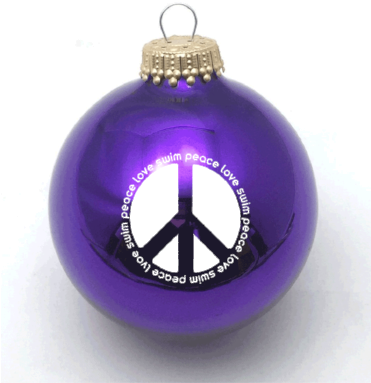 Peace Love Swim Christmas Ornament - Love You Christmas (370x400), Png Download