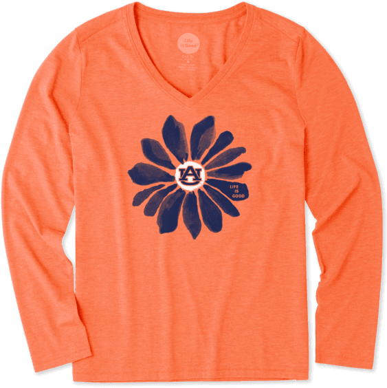 Women's Auburn Tigers Daisy Long Sleeve Cool Vee - Clemson (570x570), Png Download