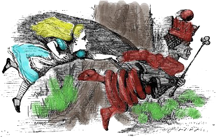 Red Queen Hypothesis - Red Queen Alice Running (425x283), Png Download