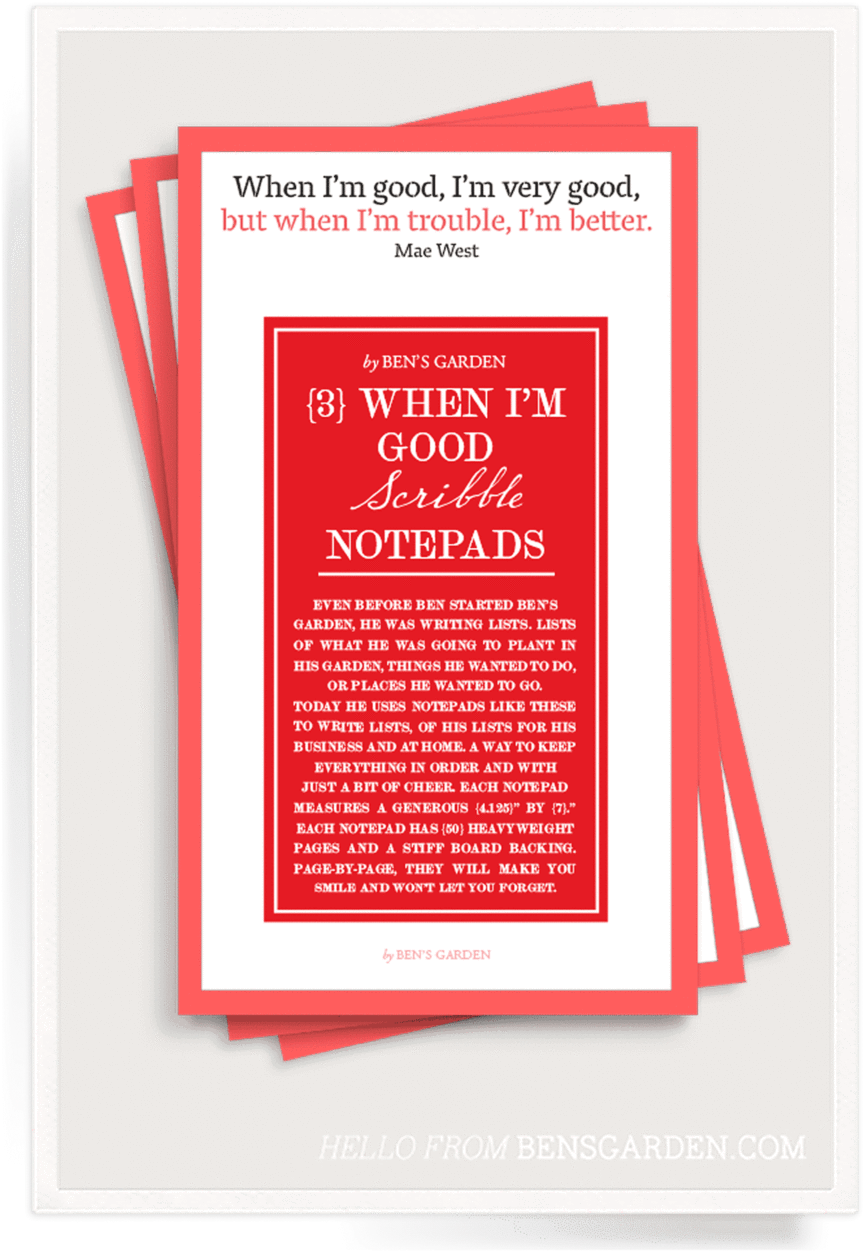 Ben's Garden - Ben's Garden 'the Trouble With' Notepads (3-pack) (900x1282), Png Download