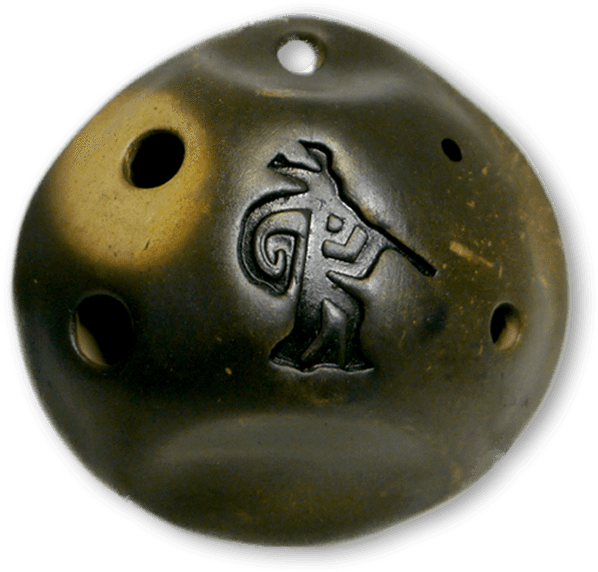 Pendant Ocarina Soprano Bb With Kokopelli - 6 Hole Pendant Ocarina By Songbird- Kokopelli Strawfire (1000x1000), Png Download