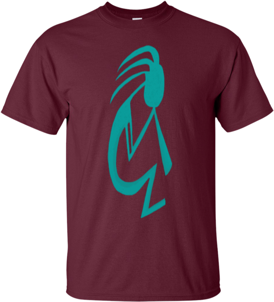 Teal Kokopelli T Shirt Gildan Ultra Cotton T-shirt - Cable T Shirt (1024x1024), Png Download