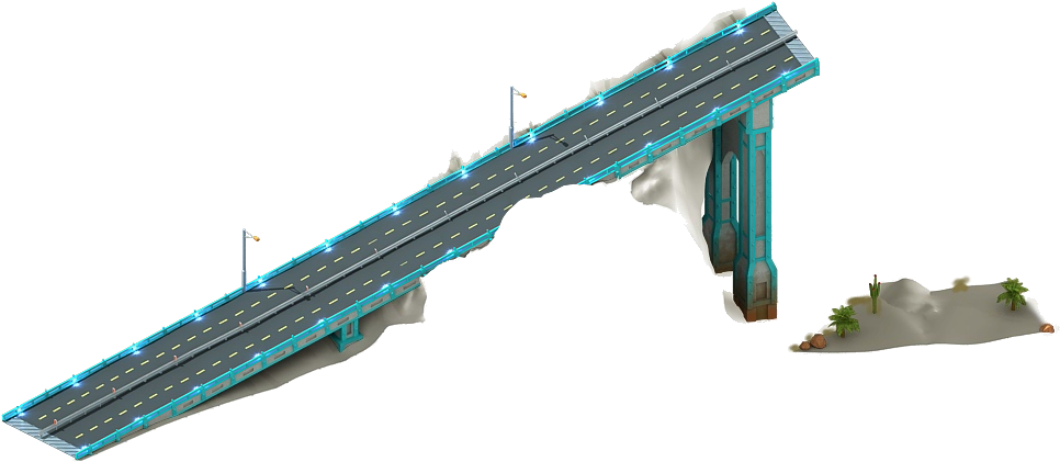 Suspension Bridge Approach L1 - Overpass (1005x462), Png Download