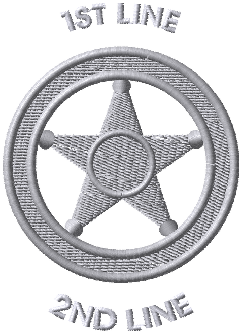 Deco Stk Emb Le Badge 5pt Star Circle Silver - Cache Roue Arriere Piaggio Zip (477x659), Png Download