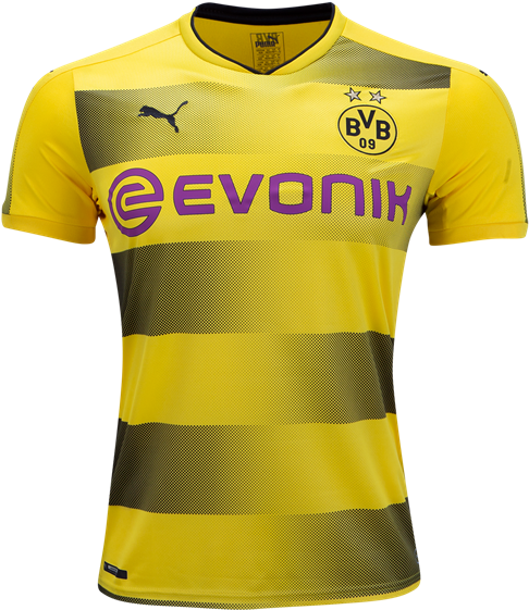 Borussia Dortmund 17/18 Home Jersey - Borussia Dortmund Home Kit 2018 (600x600), Png Download