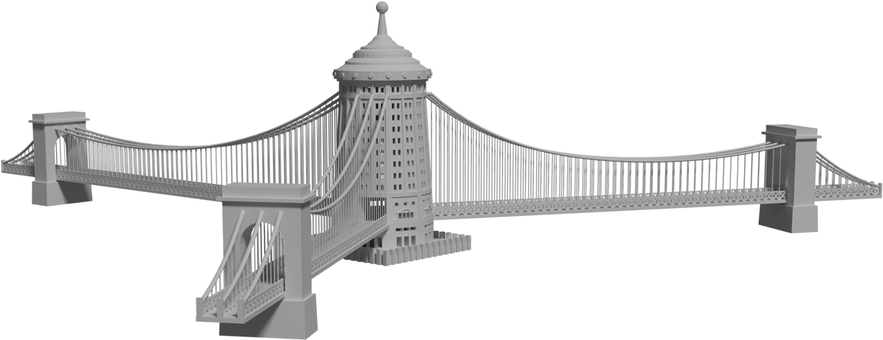 3 Way - - Self-anchored Suspension Bridge (1509x562), Png Download