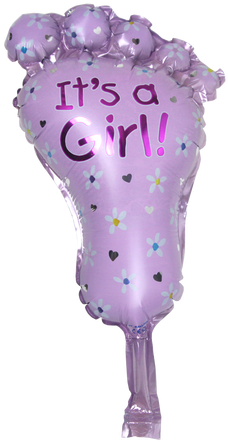 12 Inch Baby Girl Footprint Newborn Celebration Balloon - Infant (500x500), Png Download