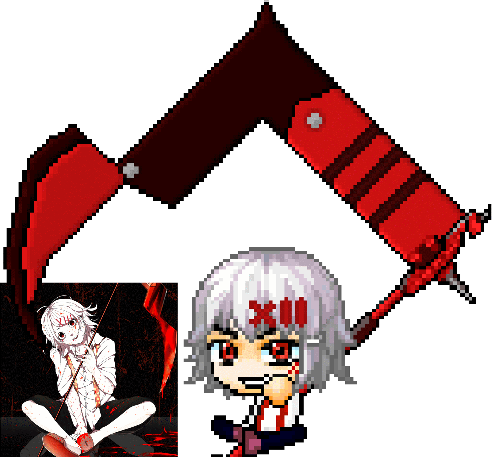 [ Img] - Suzuya Juuzou Pixel Art (1725x1617), Png Download