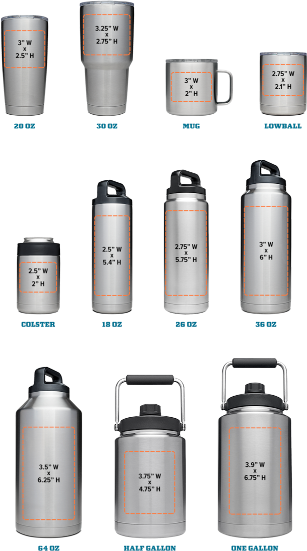 Marking Area On Customized Duracoat Yeti Rambler - Yeti Rambler Jug - 1 Gallon (679x1156), Png Download