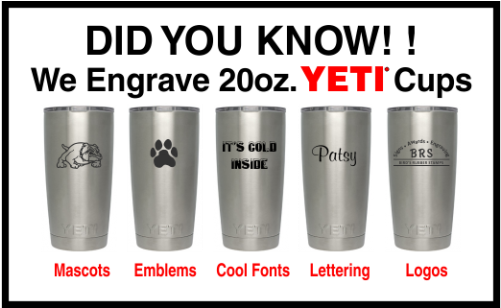 Yeti Cup Engraving - Engraving (500x500), Png Download