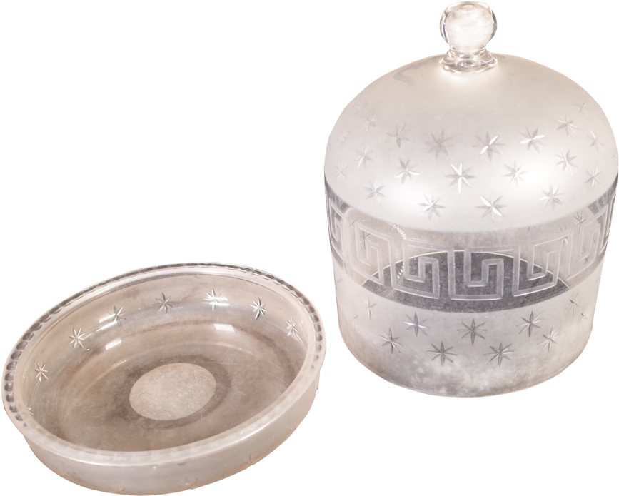 Regency Star Cut And Greek Key Etched Glass Cheese - Circle (1024x798), Png Download