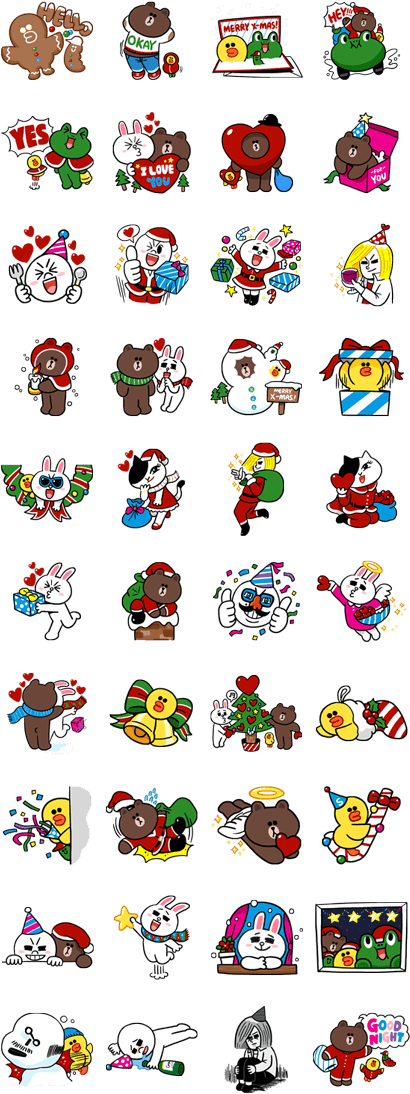 Download Merry Christmas From Line Friends Merry Christmas Stickers Line Png Image With No Background Pngkey Com