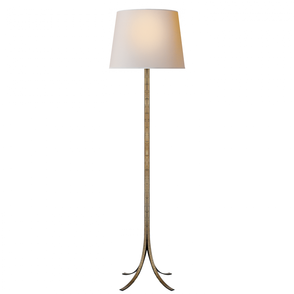 Makis Floor Lamp In Hand-painted Greek Key Tole - Paper (1000x1000), Png Download