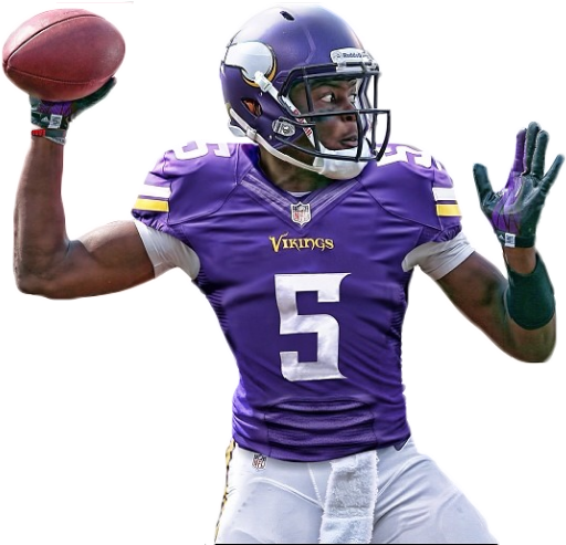 Here's The Cutout Of Bridgewater In A Vikings Uniform - Minnesota Vikings Players Png (615x492), Png Download
