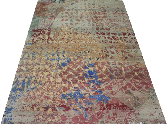 Luxury Geometric Modern Pattern Hand Made Area Rug - Carpet (616x411), Png Download