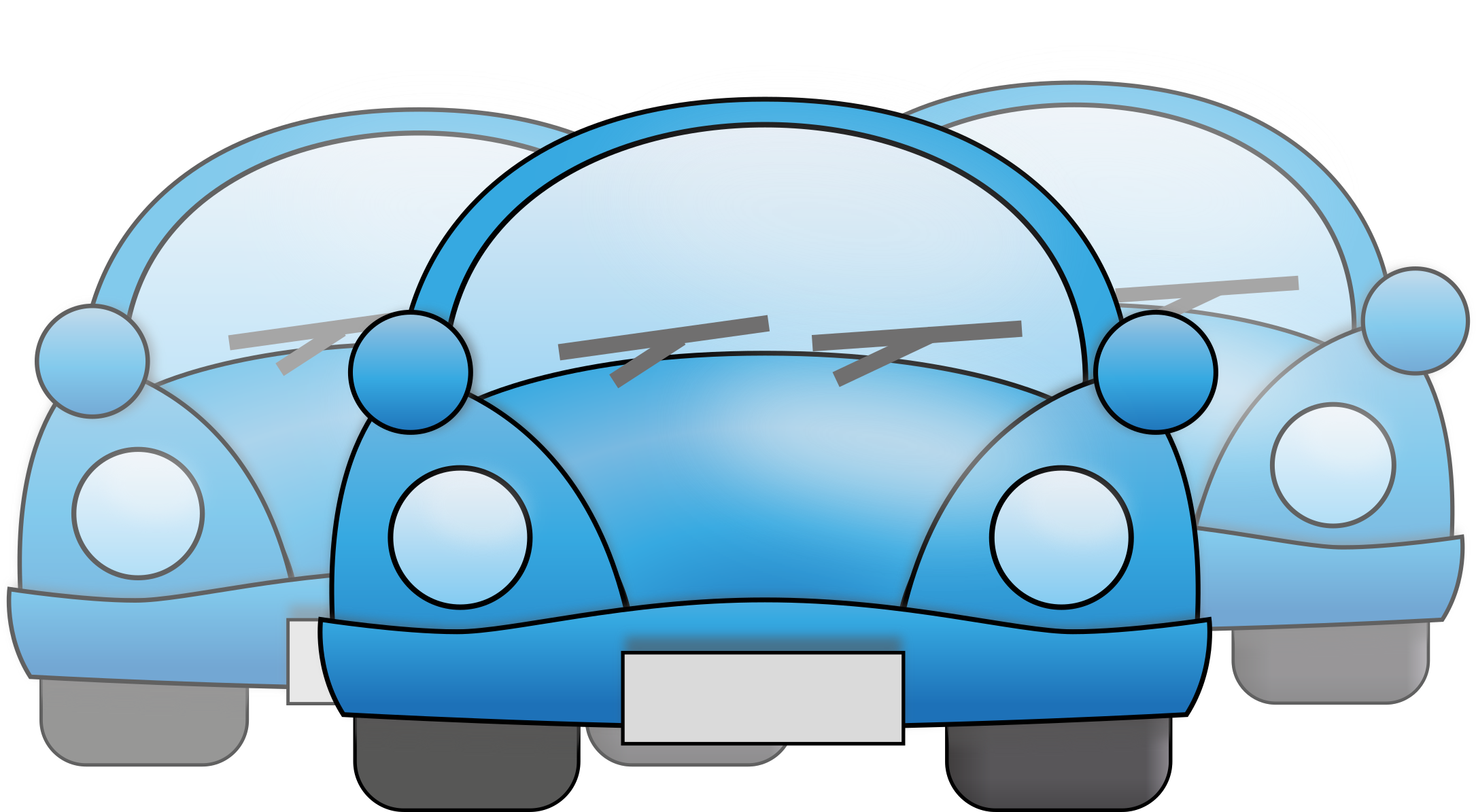 This Free Icons Png Design Of Three Blue Cars (2400x1324), Png Download