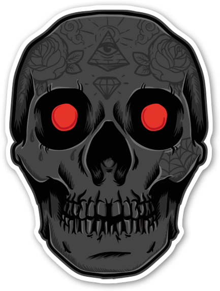 Etiqueta Demonio Craneo - Skull (466x600), Png Download
