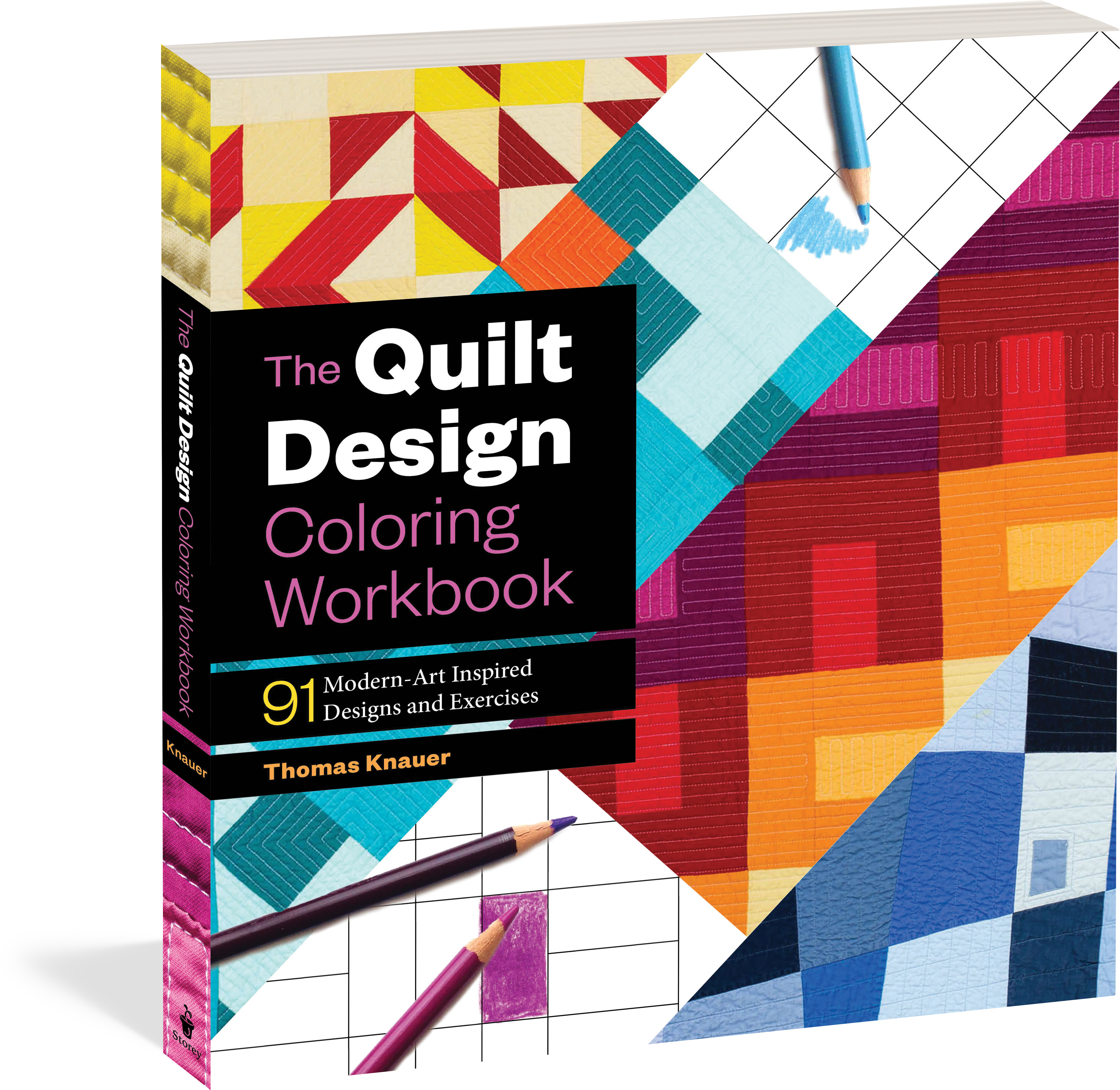 Cover - Quilt Design Coloring Workbook: 91 Modern-art Inspired (3581x3487), Png Download