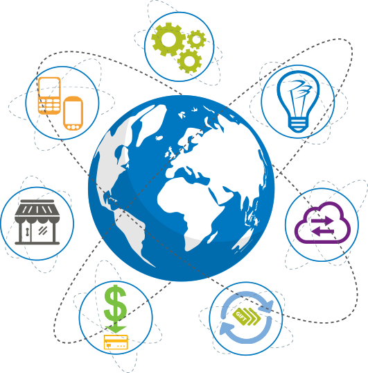 Global Reach Blackhawk Network - World Map (531x537), Png Download