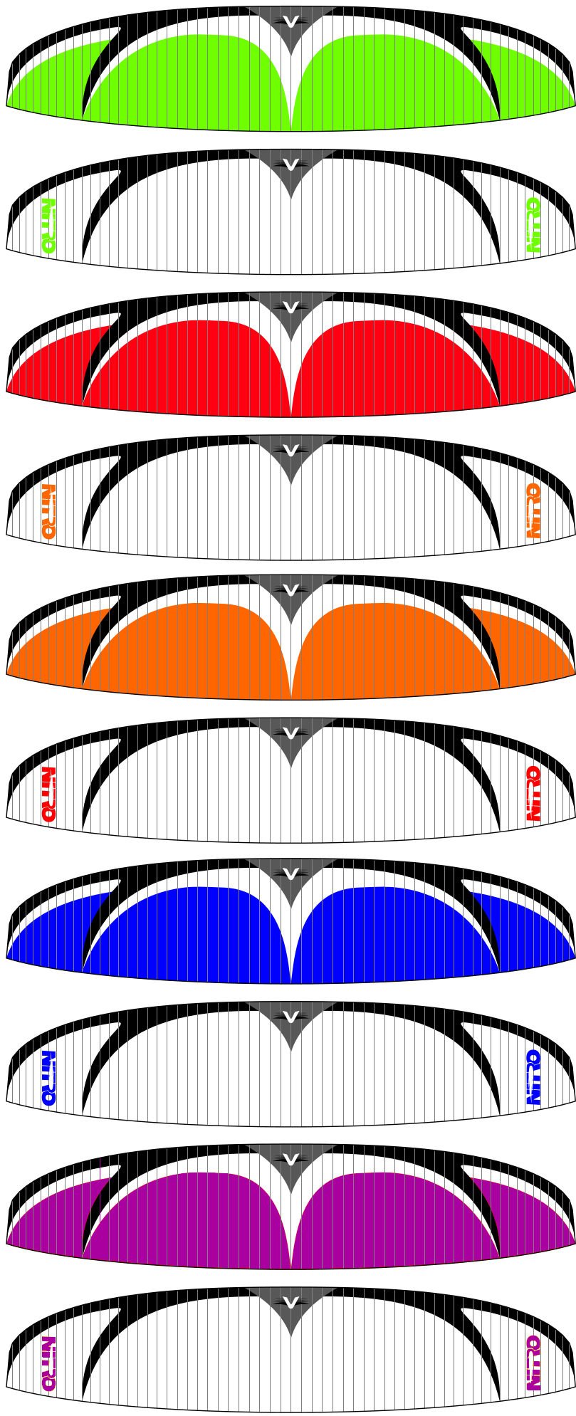 Velocity Nitro Paraglider Colors Png - Portable Network Graphics (814x2029), Png Download