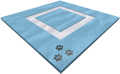 Pastel Blue Paw Rug - Mat (420x420), Png Download
