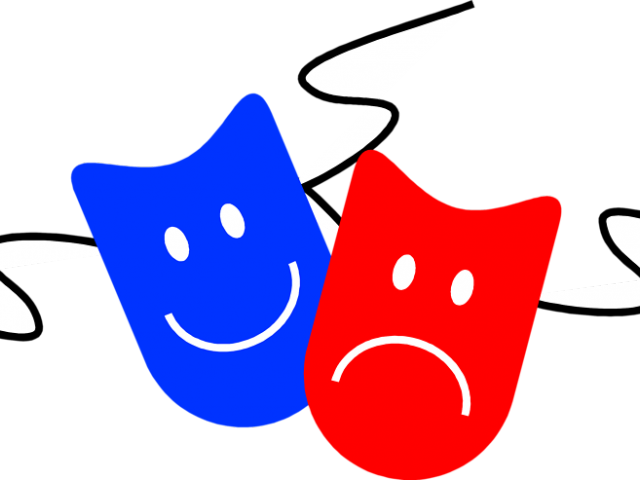 Mask Clipart Comedy Drama - Theatre Mask Clipart (640x480), Png Download