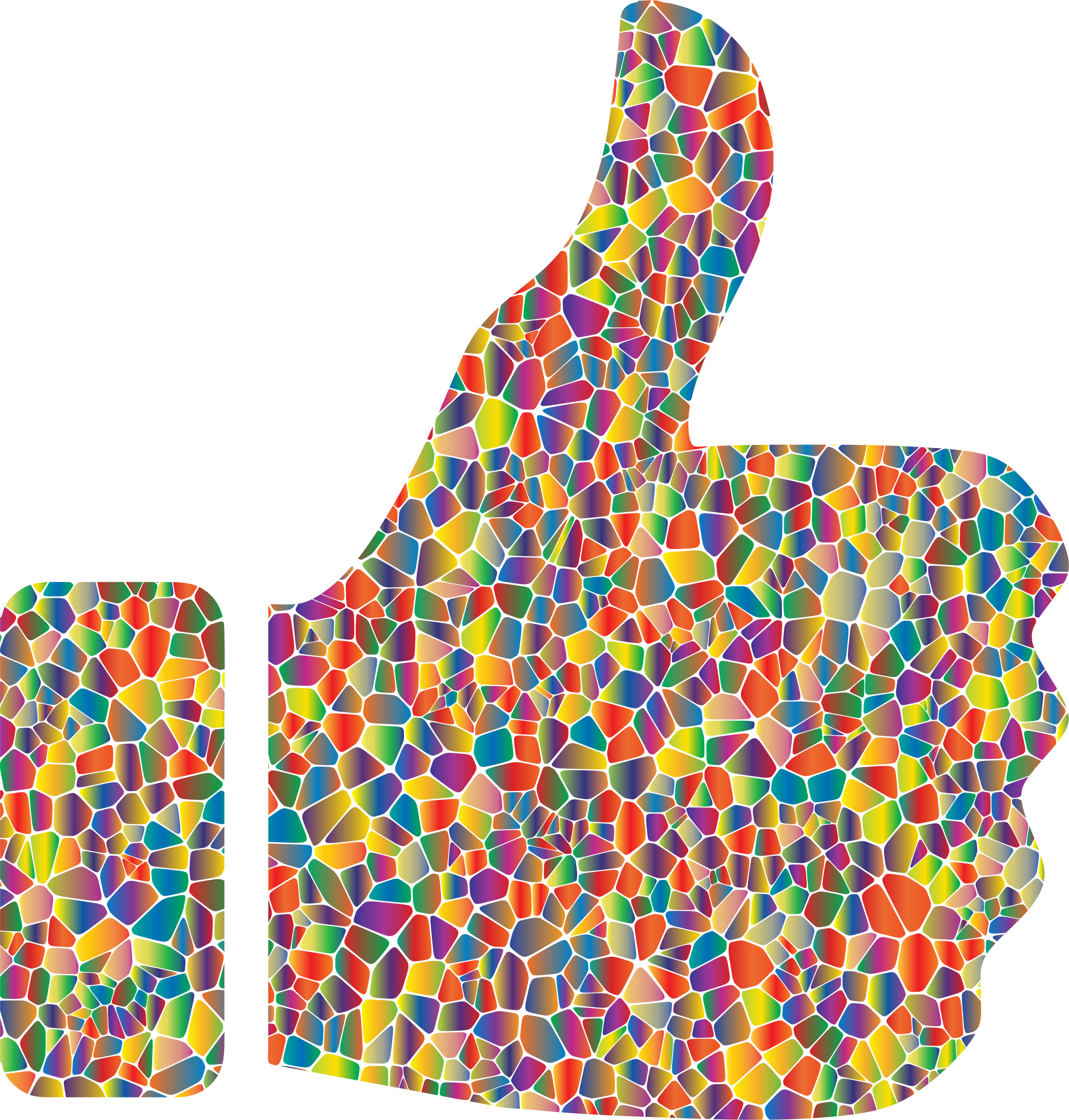 Clipart Thumbs Up Down Clipart - Rainbow Thumbs Up Emoji (2128x2230), Png Download