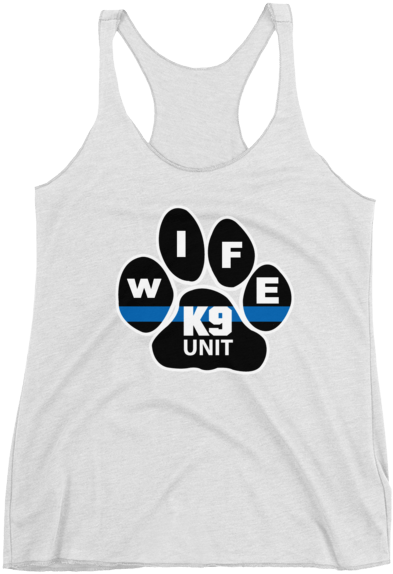 Thin Blue Line K9 Paw Wife Women's Racerback Tank - Night (600x600), Png Download