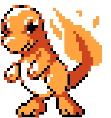 Pokemon Charmander Red Cute Videogames Sprite Freetoed - Pokémon Red Version Reproduction Nintendo Game Boy (385x409), Png Download