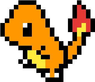 Charmander Mini Sprite - Pixel Art Pokemon Charmander (600x600), Png Download