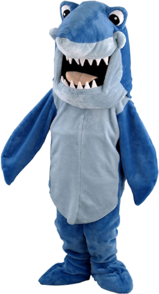 Sharknado Mascot Costume - Blue Shark Mascot Costume (366x580), Png Download