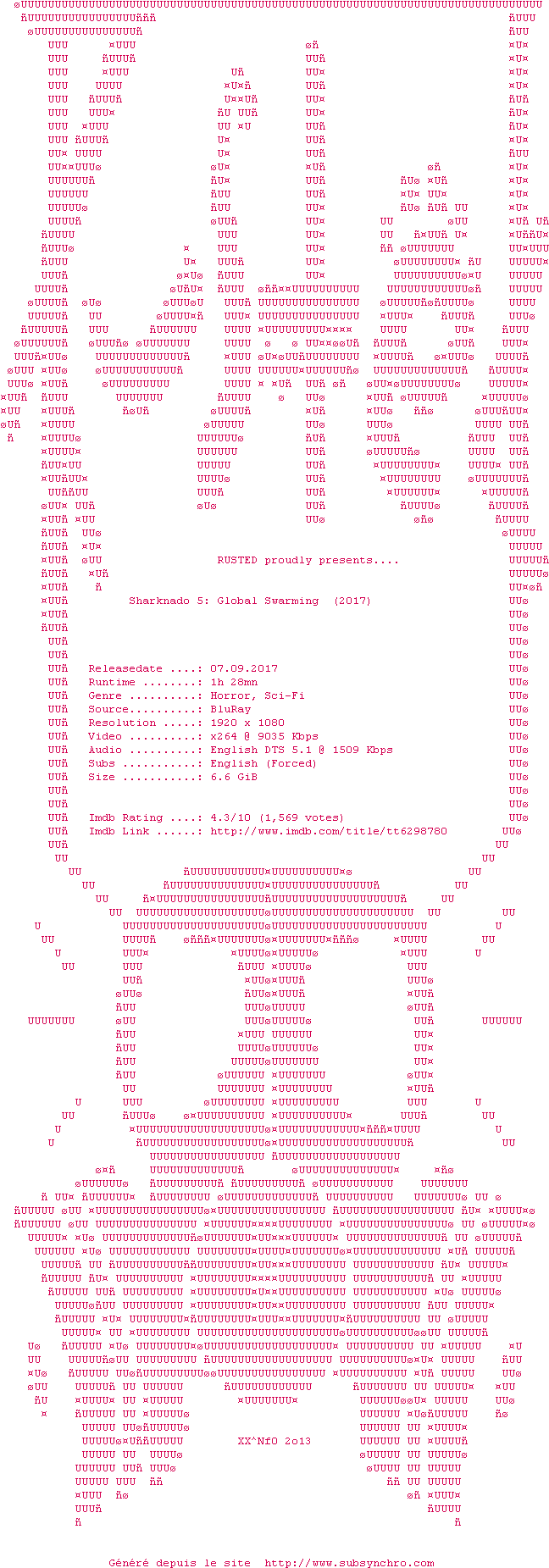 Nfo De La Release Sharknado - Document (648x1872), Png Download