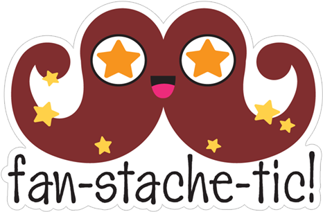 Fan Stache Tic Mustache - Illustration (490x317), Png Download