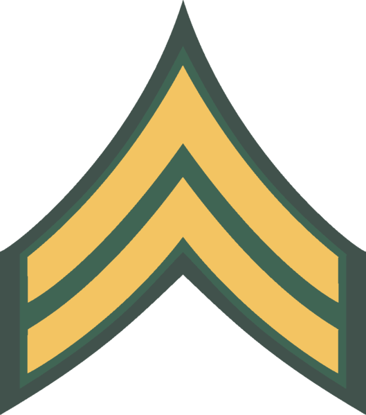 Corporal Rank - Sergeant Insignia (529x599), Png Download